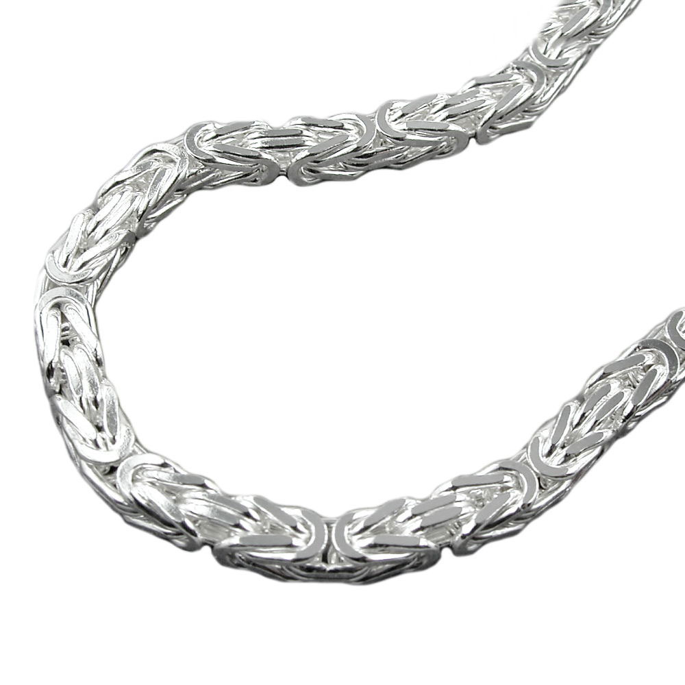 Kette 5x5mm Königskette vierkant glänzend Silber 925 80cm (Länge 80cm)
