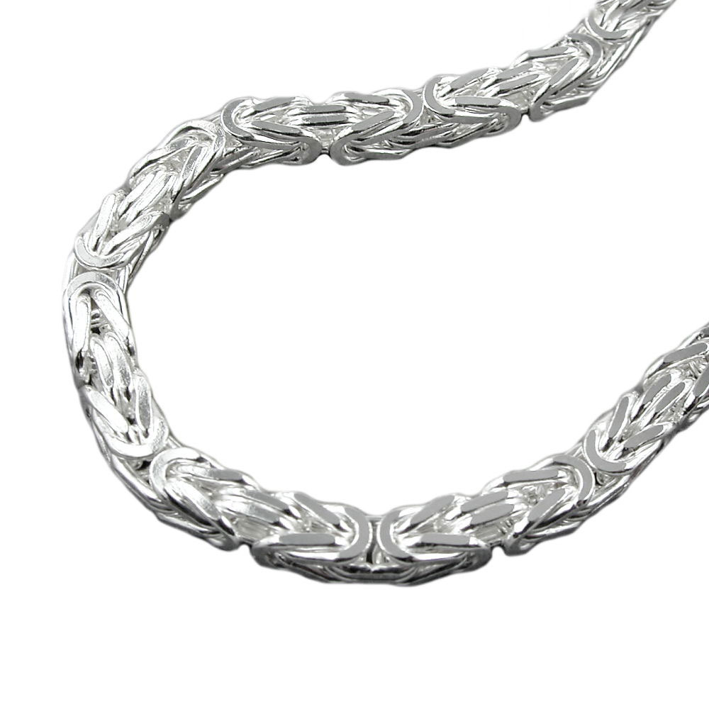 Armband 6x6mm Königskette vierkant glänzend Silber 925 ca. 21cm (Länge 21cm)