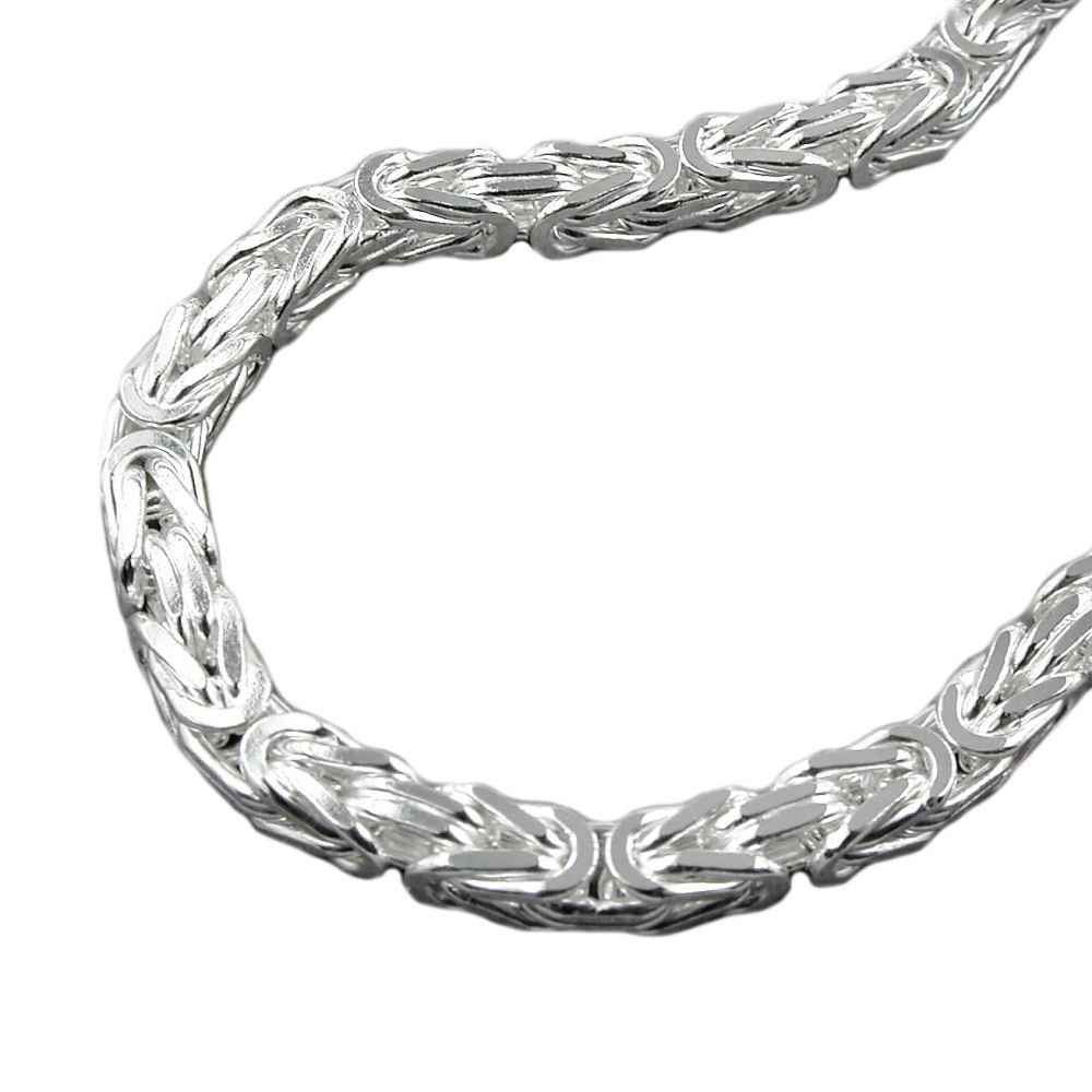 Kette 8x8mm Königskette vierkant glänzend Silber 925 80cm (Länge 80cm)