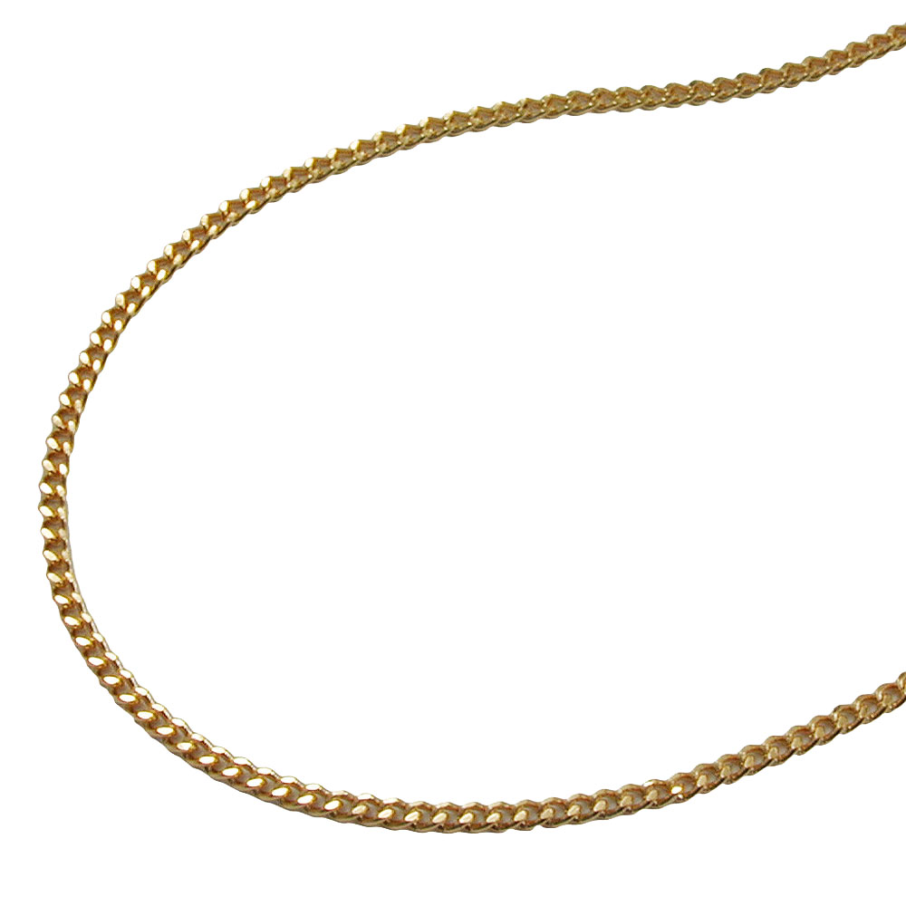 Kette 1,3mm Flachpanzer diamantiert vergoldet AMD 50cm (Länge 50cm)