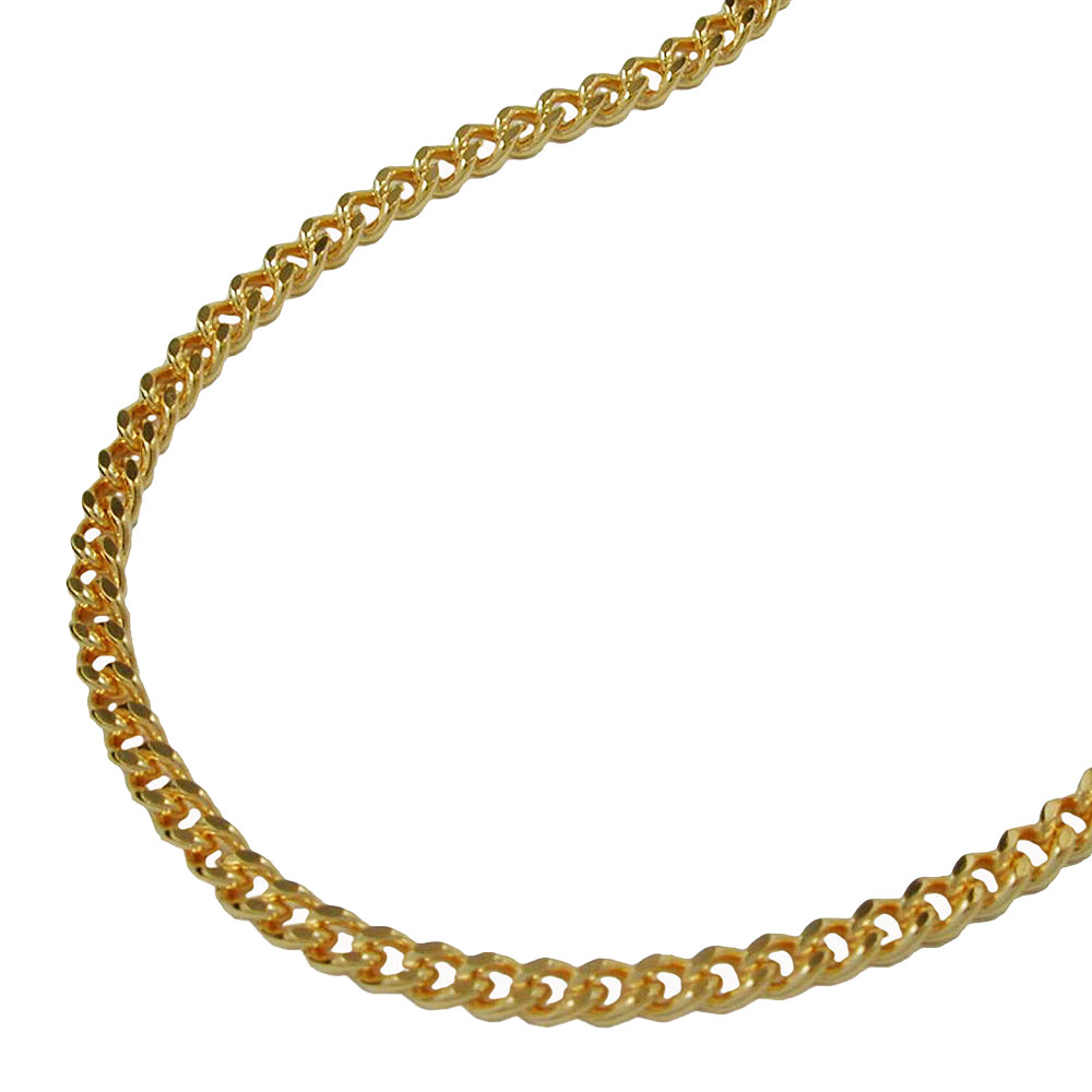 Kette Flachpanzer 2mm diamantiert vergoldet AMD 60cm (Länge 60cm)