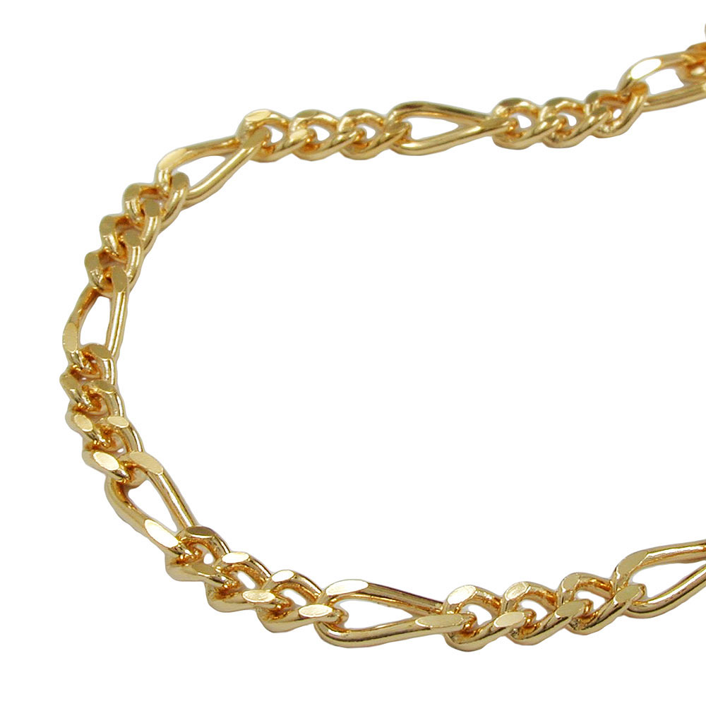 Kette 3mm Figaro-Panzer vergoldet AMD 70 cm (Länge 70cm)