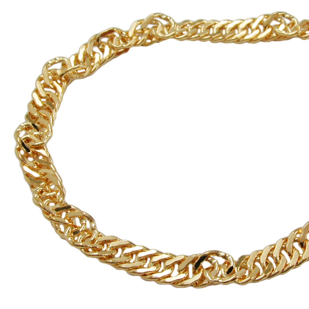 Kette Singapur 3mm diamantiert vergoldet AMD 50cm (Länge 50cm)