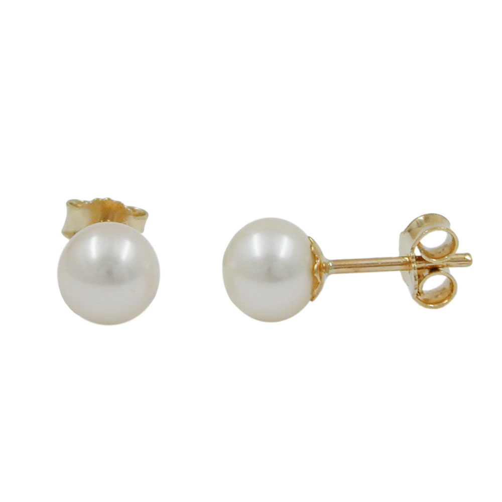Ohrstecker Ohrring ca. 6mm Süßwasserzuchtperle 9Kt GOLD