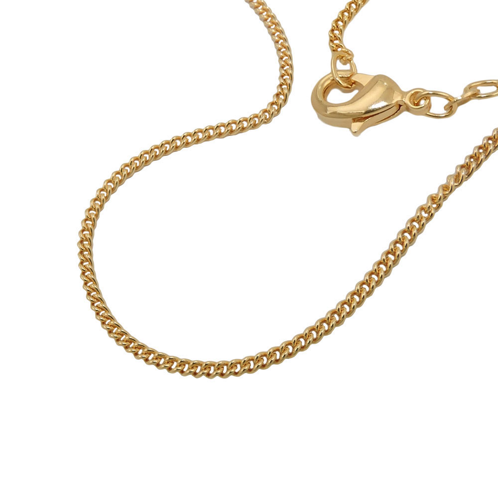 Kette 1,7mm Panzer flach 2x diamantiert 9Kt GOLD 50cm (Länge 50cm)