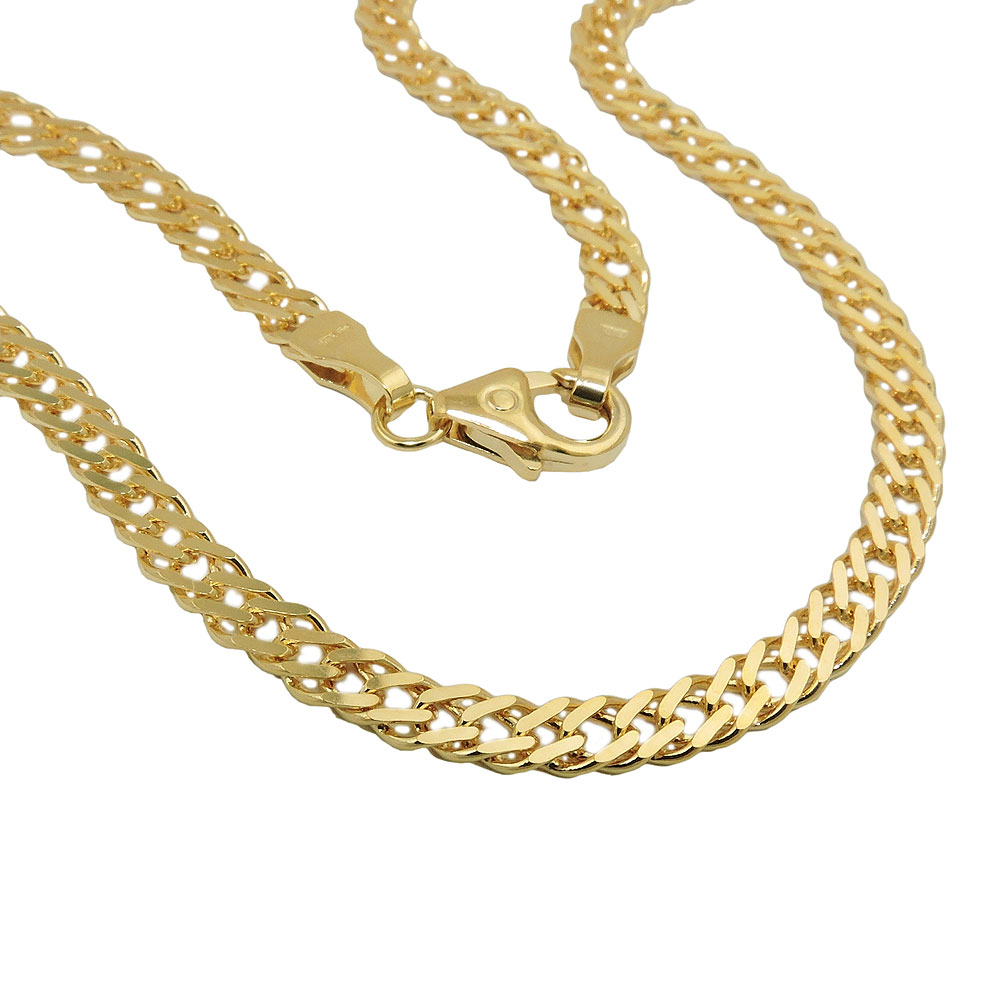 Collier 3,7mm Doppelpanzer 14Kt GOLD 50cm (Länge 50cm)