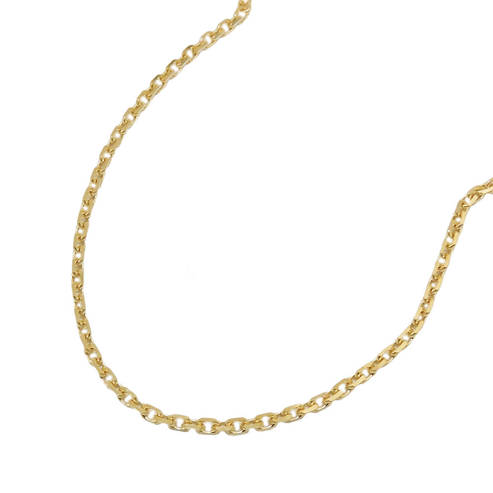 Armband 1,3mm Ankerkette diamantiert 14Kt GOLD (Länge 19cm)