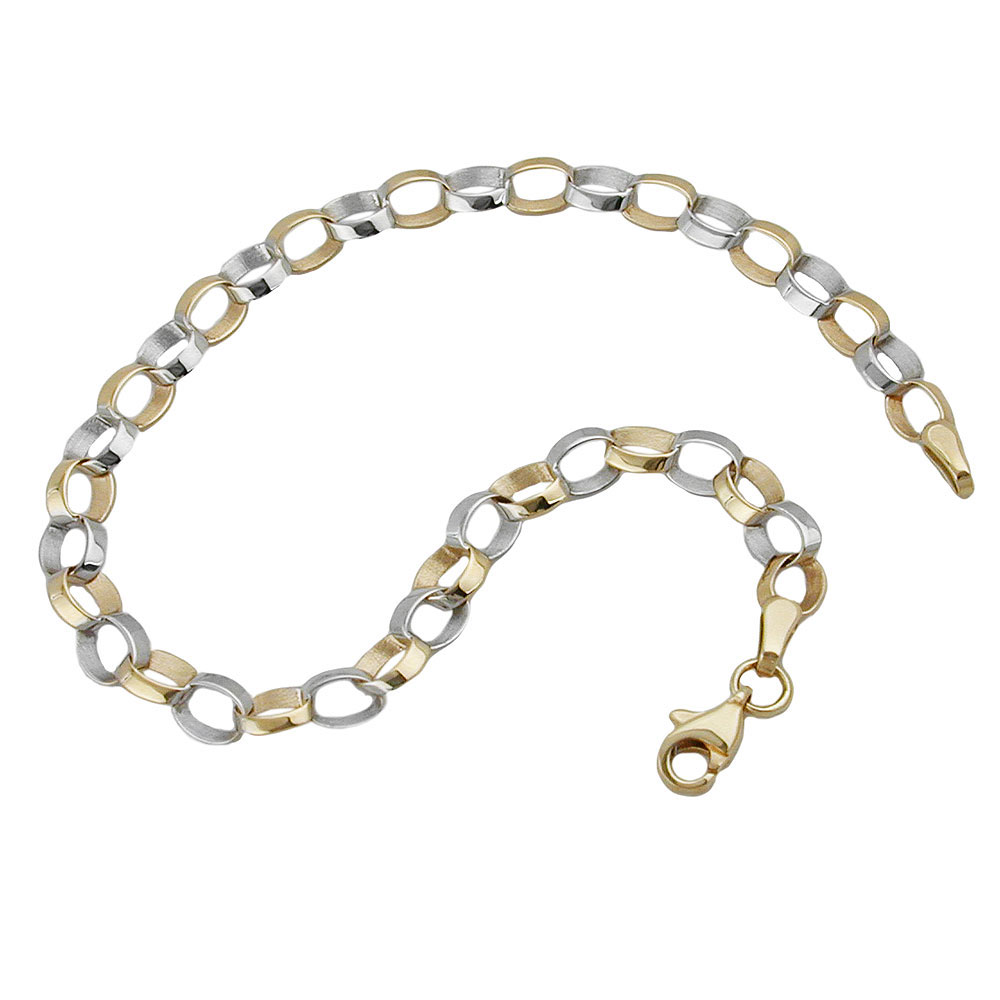 Armband 5mm Ankerkette schräg oval 9Kt GOLD 19cm (Länge 19cm)