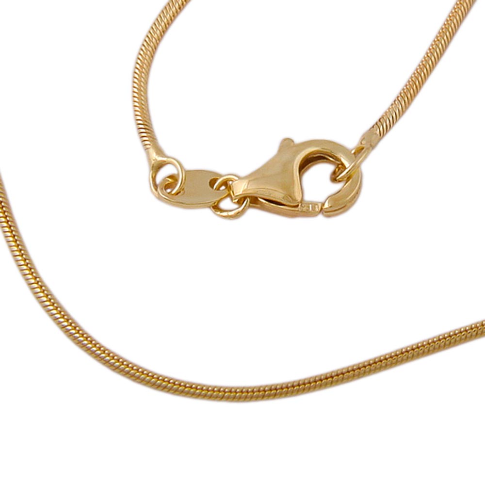 Kette 1mm Schlange rund glänzend 8K GOLD 42cm (Länge 42cm)