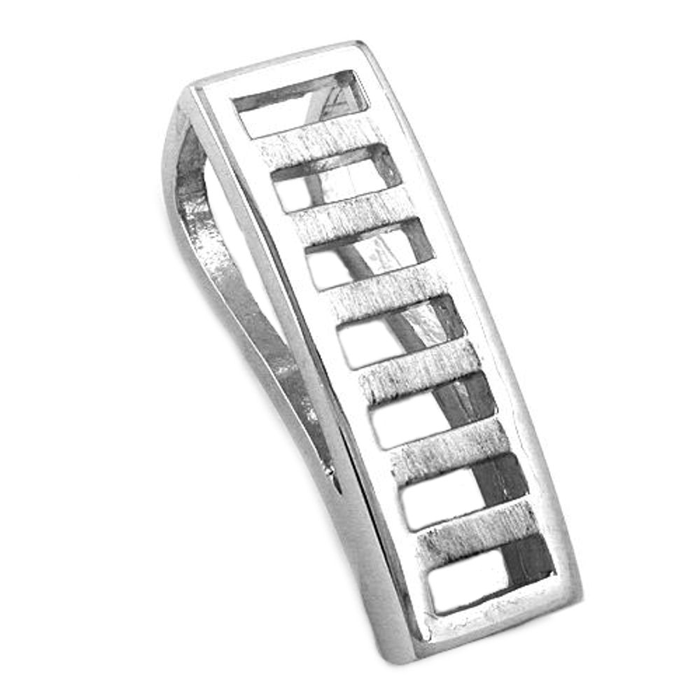 Anhänger 23x8mm Viereck matt-glänzend rhodiniert Silber 925