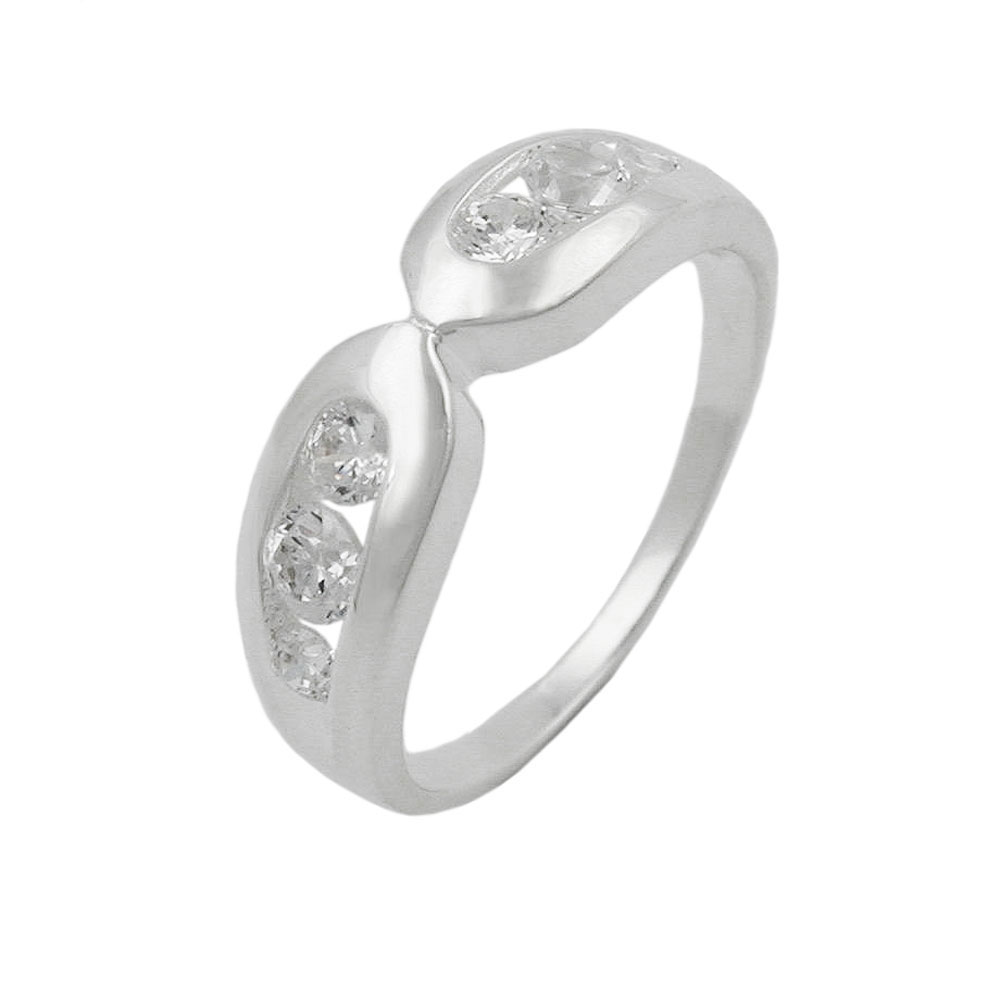 Ring 6mm mit 6 Zirkonias glänzend Silber 925 Ringgröße 60 (Ringgröße 60/19,1)