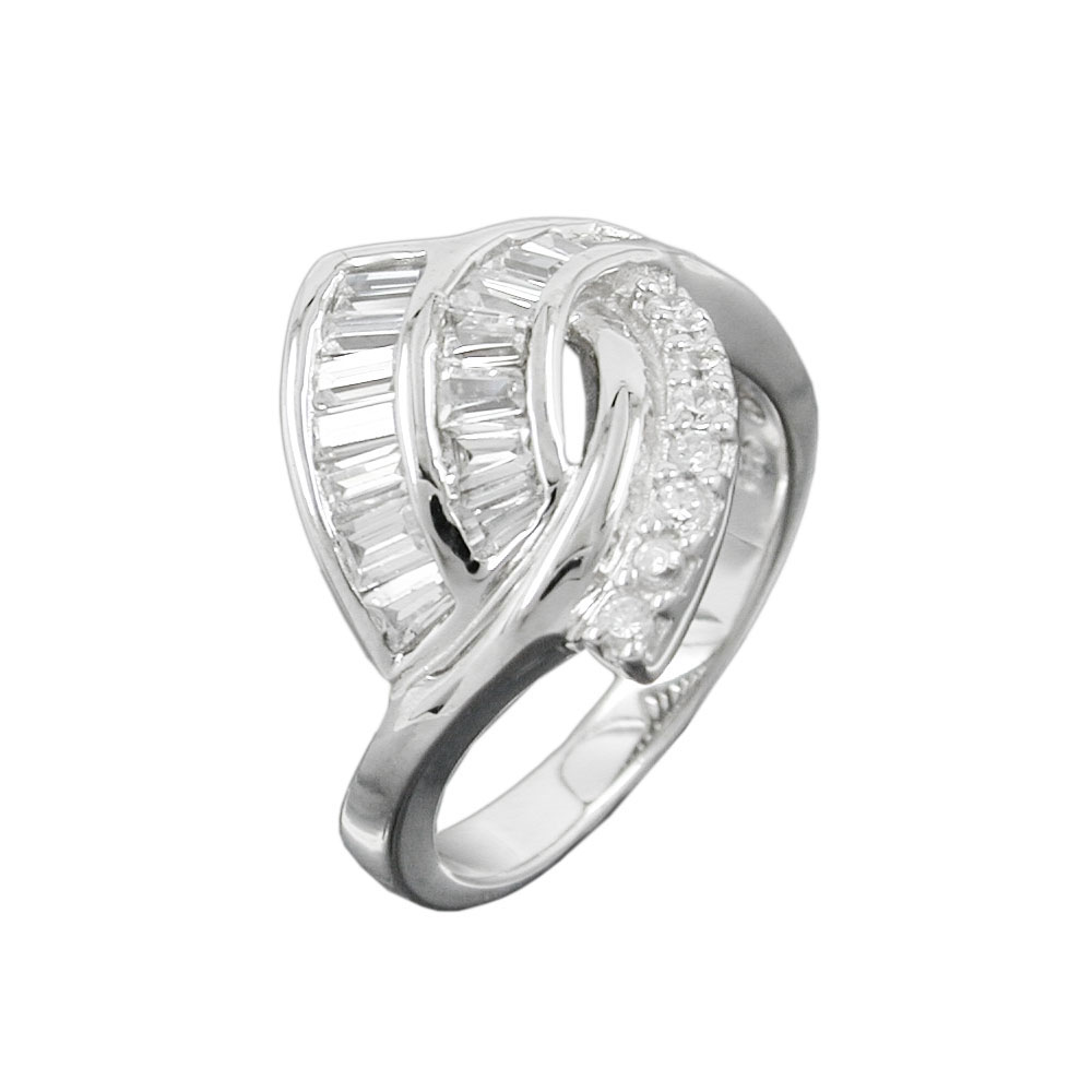 Ring 17mm mit vielen Zirkonias glänzend rhodiniert Silber 925 Ringgröße 60 (Ringgröße 60/19,1)