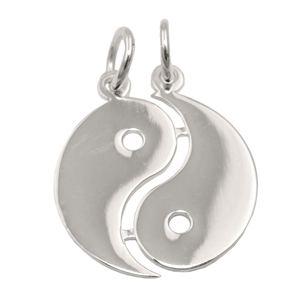 Anhänger 18mm Doppel Yin-Yang glänzend Silber 925