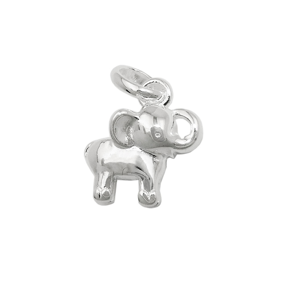 Anhänger 8x9mm kleiner Elefant vollplastisch glänzend Silber 925