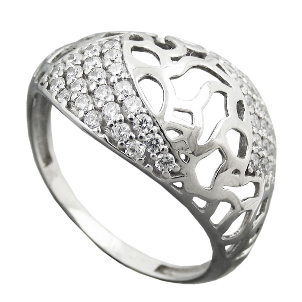 Ring 13mm mit vielen Zirkonias glänzend Silber 925 Ringgröße 55 (Ringgröße 55/17,5)