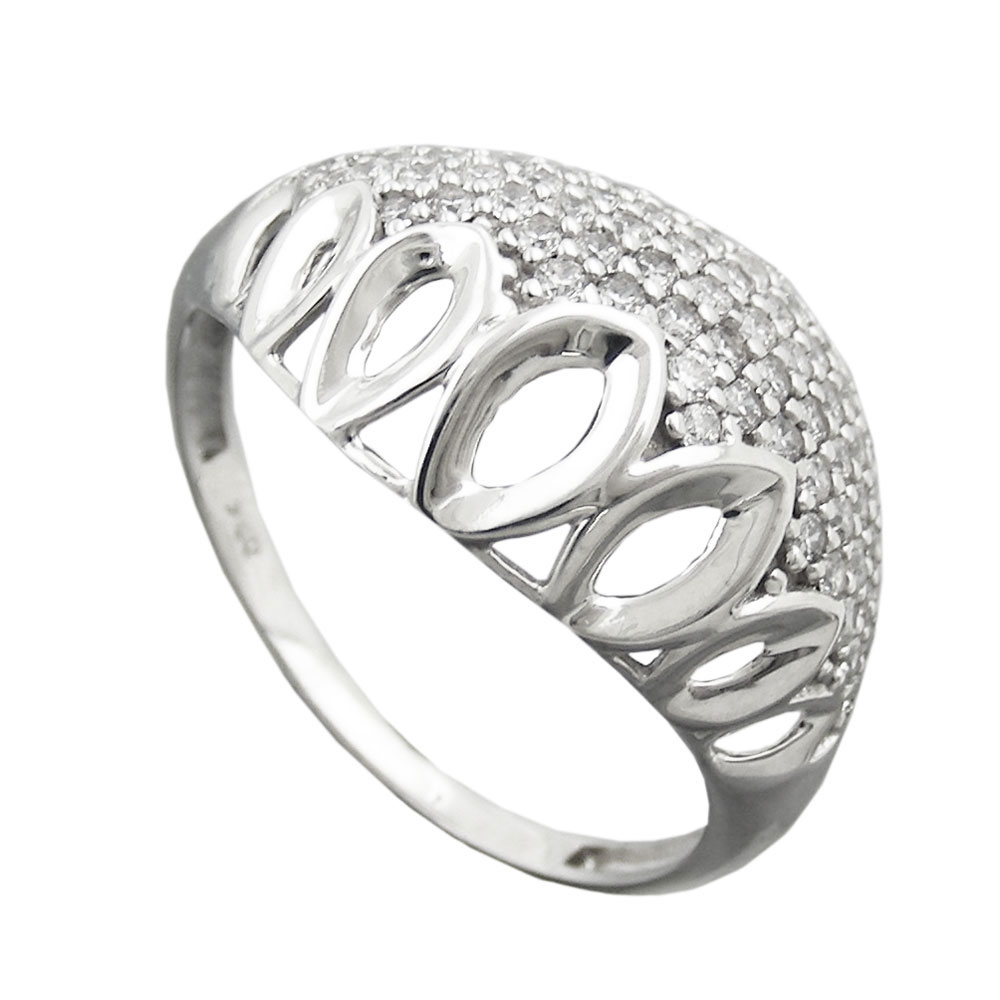 Ring 13mm mit vielen Zirkonias glänzend rhodiniert Silber 925 Ringgröße 59 (Ringgröße 59/18,8)