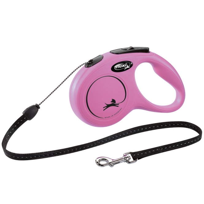 FLEXI Rollleine New CLASSIC Seil - 5m, bis 12kg - Pink