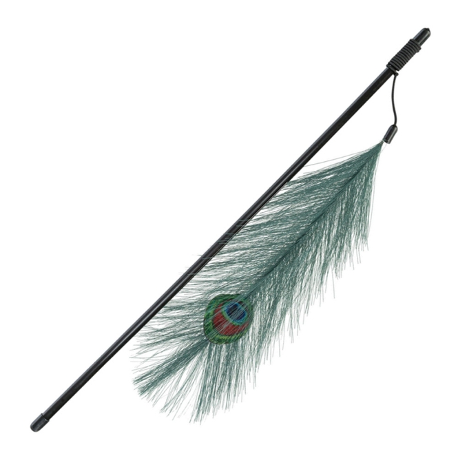 Trixie Spielangel mit Pfauenfeder aus Kunststoff/Polyester
