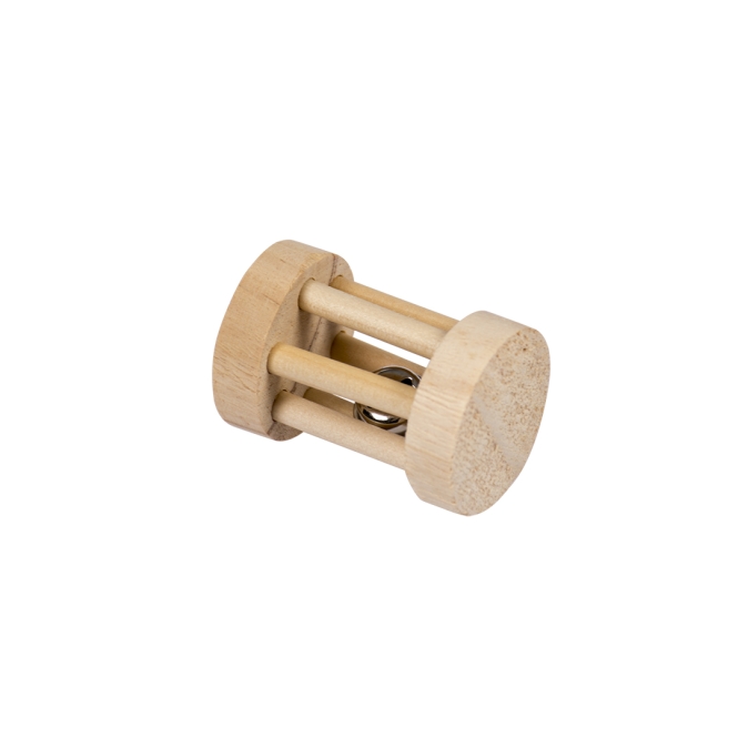 Duvoplus Holzspielrolle mit Glöckchen - 3,5 x 5cm