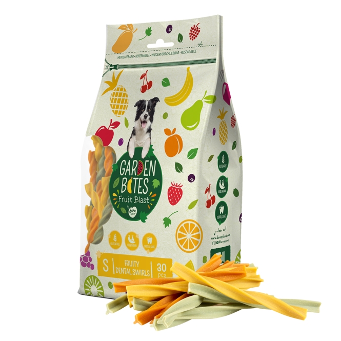Garden Bites Fruity Dental Swirls - S - 13cm / 30 Stück