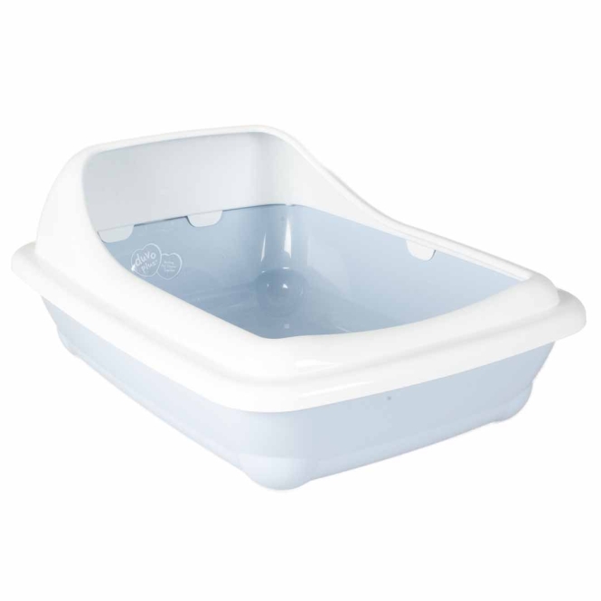 Duvoplus Katzentoilette Birba mit Rand - Azzuro - M - 46 x 35 x 20cm