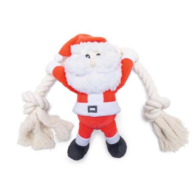 Beeztees Xmas Hundeplüschtier Santa mit Seil