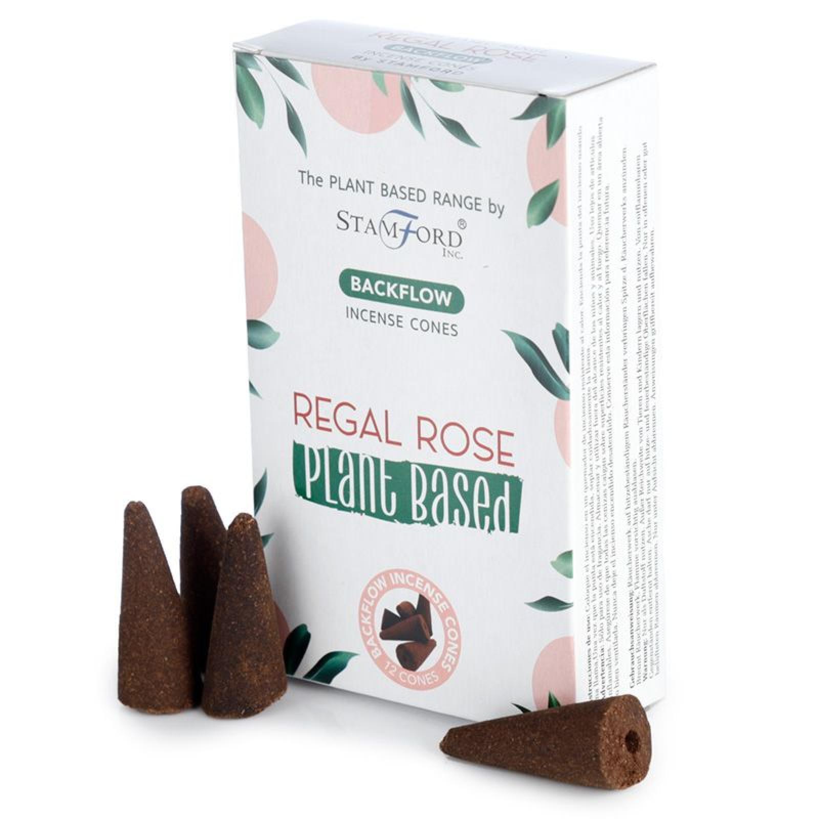 46424 Stamford pflanzenbasierte Backflow Rückfluss Räucherkegel - Königliche Rose (pro Verpackung)