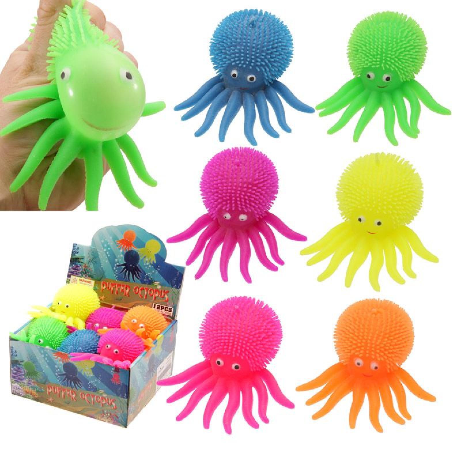 Farbiges Knautschbares Blinkendes Oktopus Haustier (pro Stück)