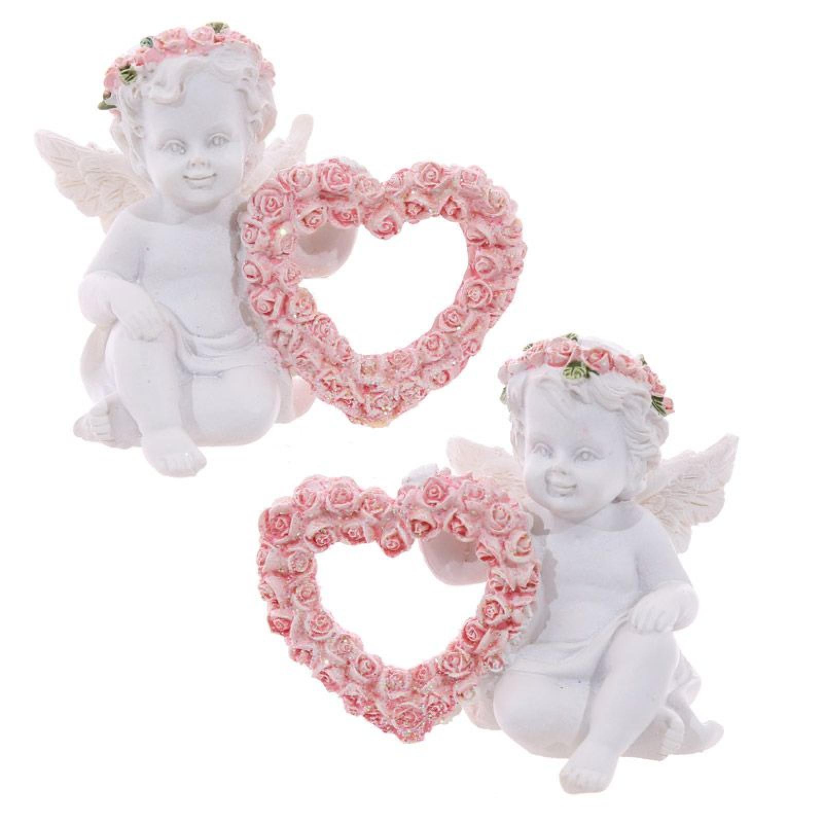 Engel mit Pink Rose Herz (pro Stück)