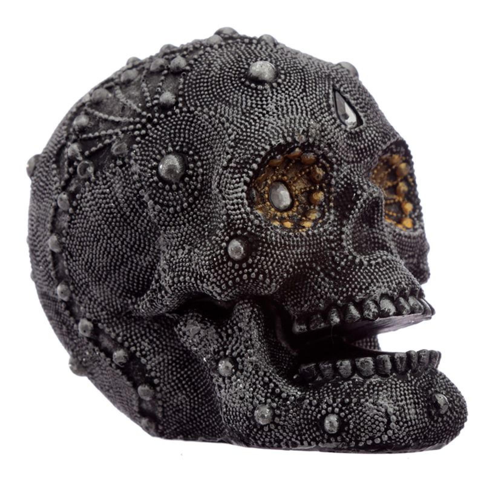 Silber perlenbesetzer Totenkopf -  Mittelgroß