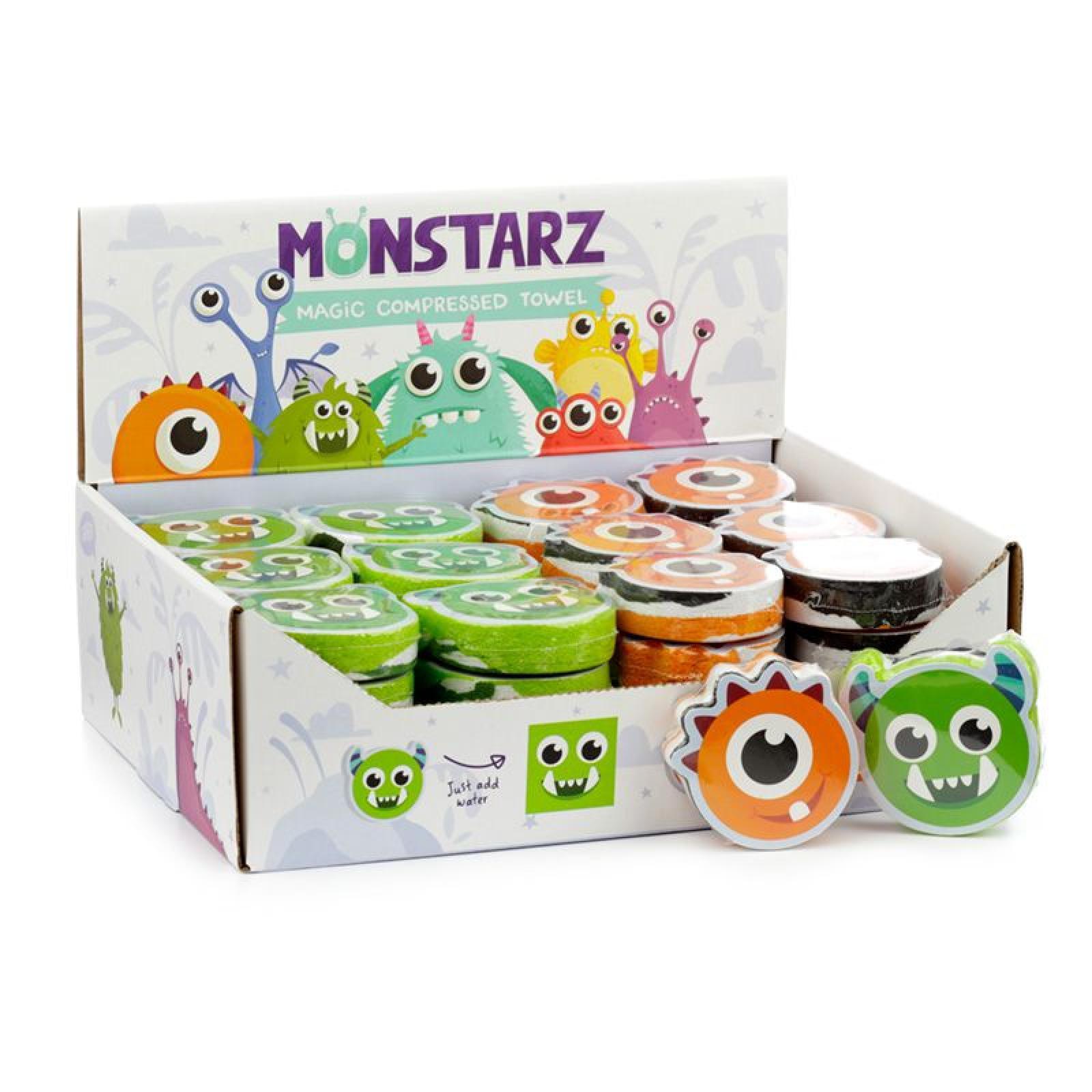 Monstarz Monster komprimiertes Reisehandtuch Waschlappen (pro Stück)