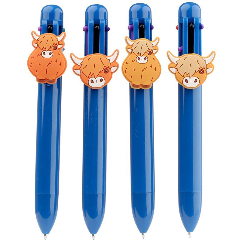 Highland Coo Kuh Farbiger Stift mit Anhänger (6 Farben) (pro Stück)