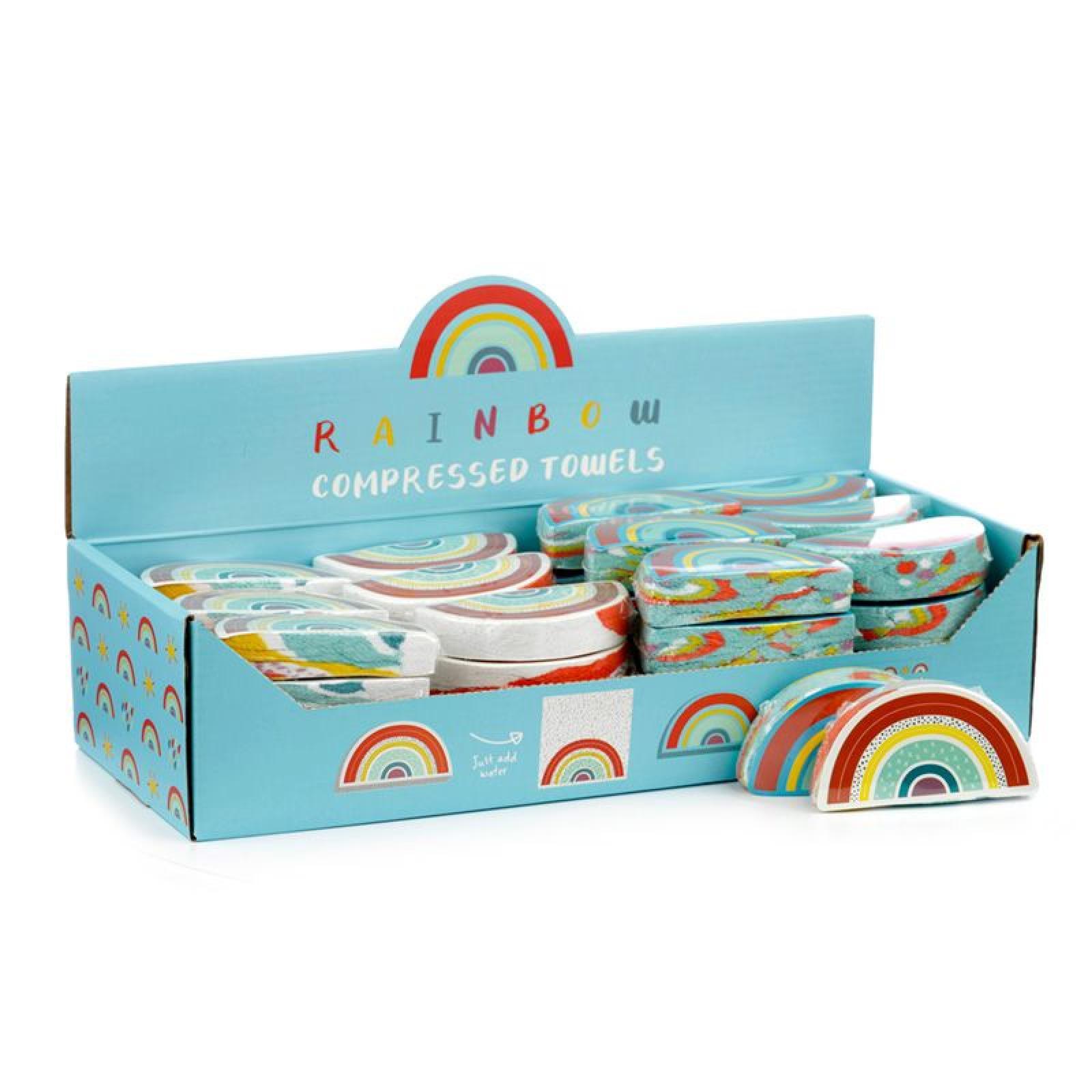 Rainbow Regenbogen Komprimiertes Reisehandtuch Waschlappen (pro Stück)