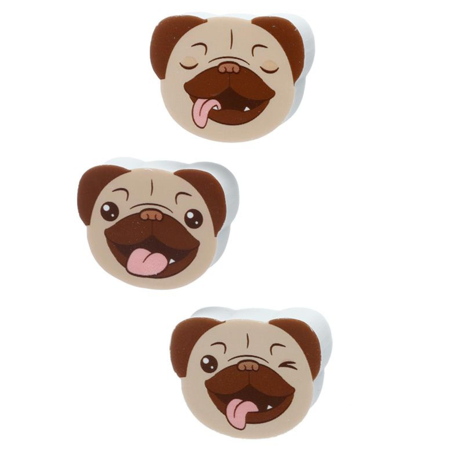 Mopps der Mops Hund Radiergummis 3er Set (pro Stück)