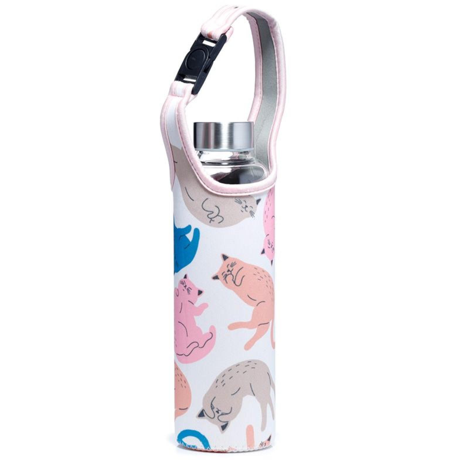 Cat's Life Glaswasserflasche mit Hülle