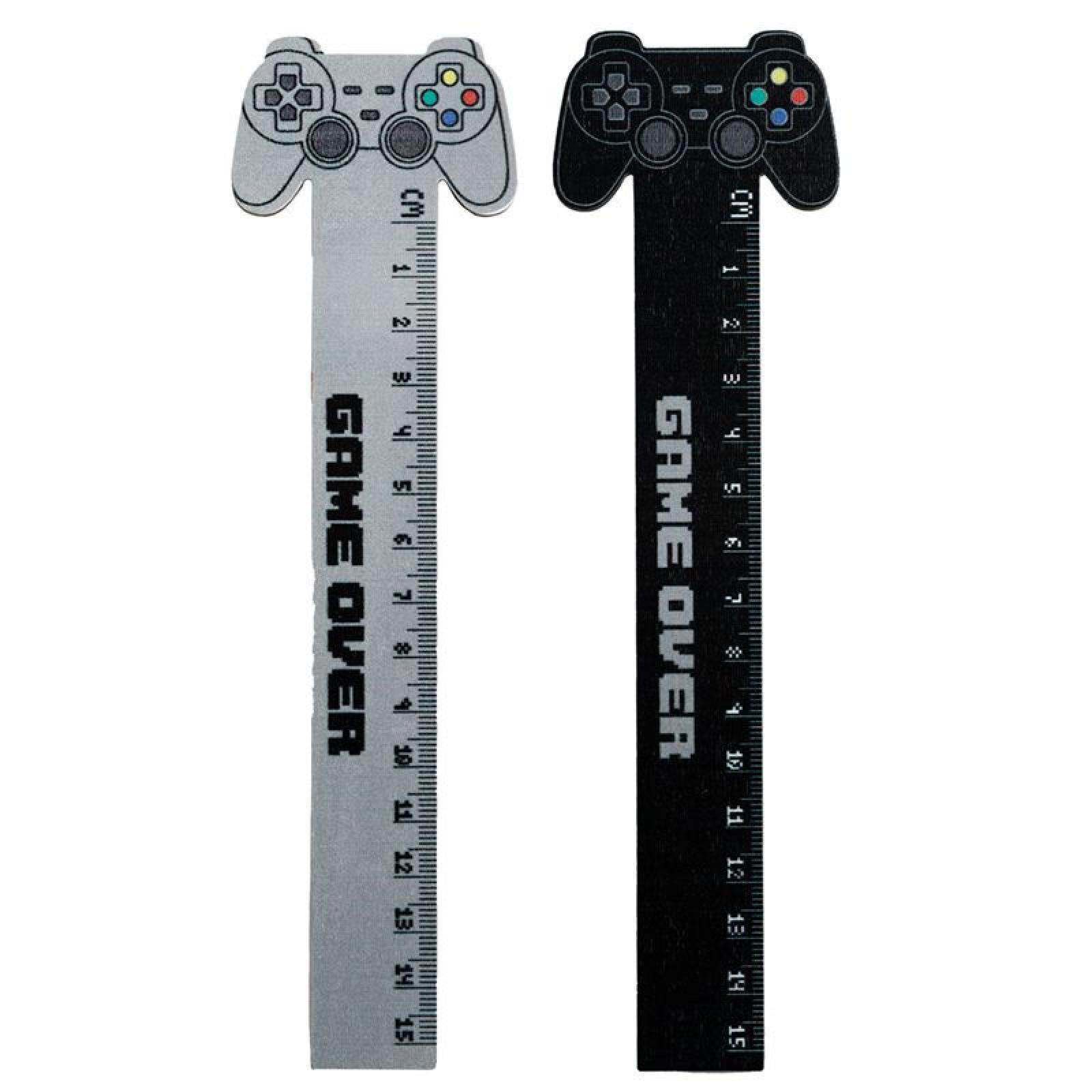 Game Over Holzlineal mit geformter Spitze (15cm) (pro Stück)