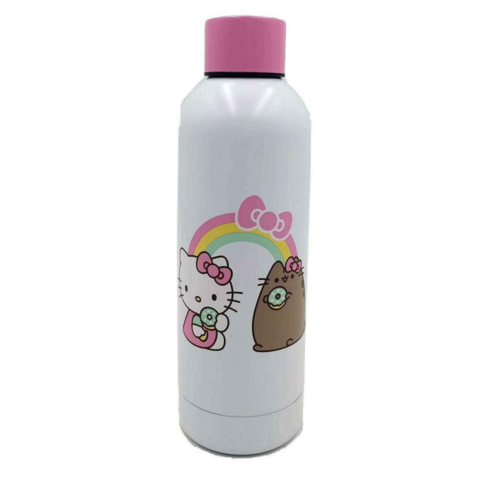 Hello Kitty & Pusheen die Katze wiederverwendbare Thermo Isolier- Heiß & Kalt Trinkflasche aus Edelstahl 530ml