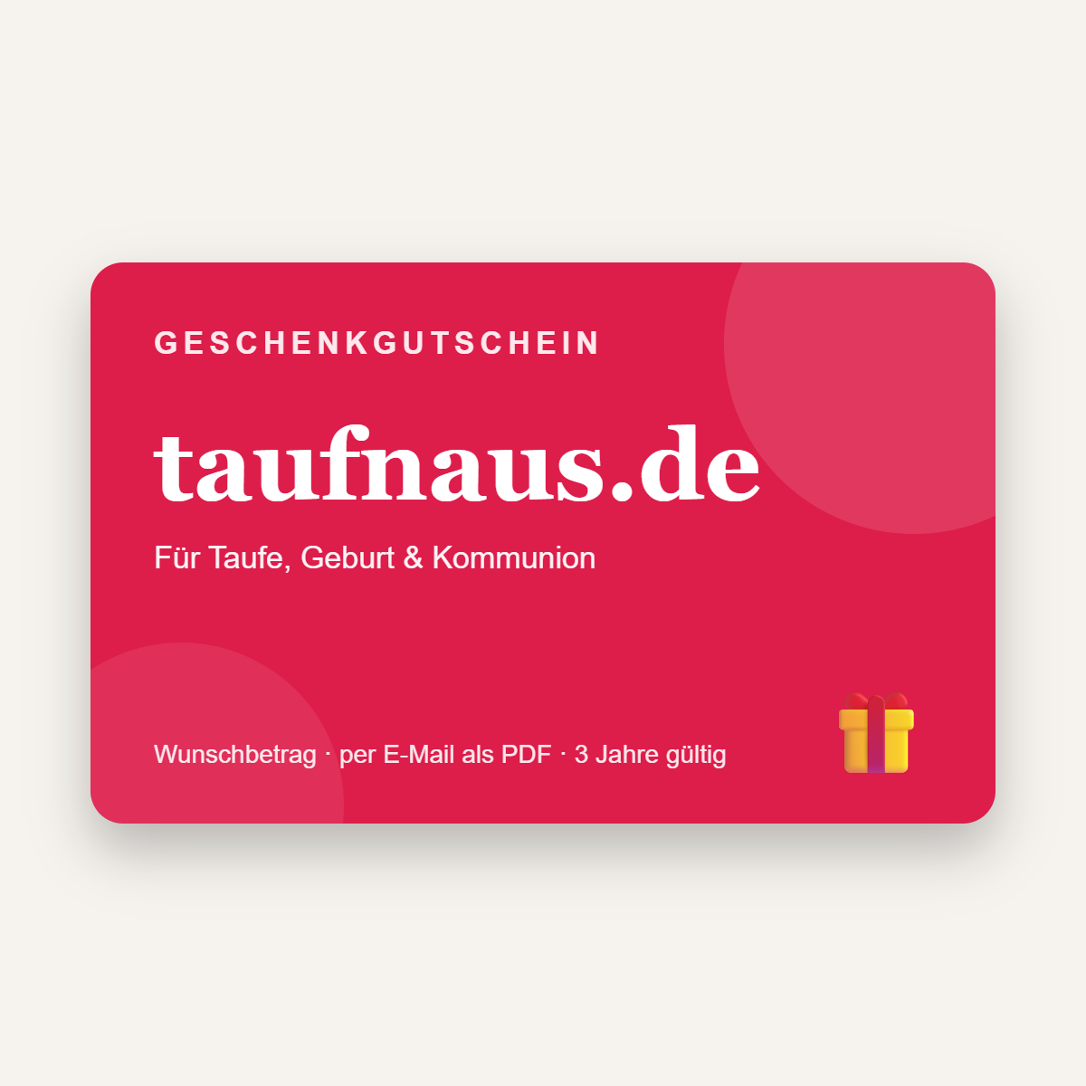 Geschenkgutschein taufnaus.de